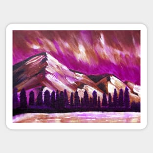 Twilight night sky mountain range - pretty Sticker